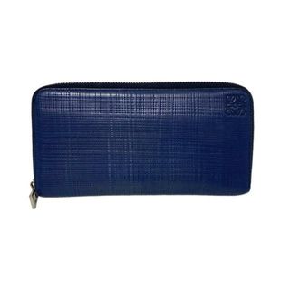 LOEWE - LOEWE(ロエベ) 長財布 - ネイビー 型押し加工/ラウンド LOEWE - LOEWE(ロエベ) 長財布 - ネイビー 型押し加工/ラウンド