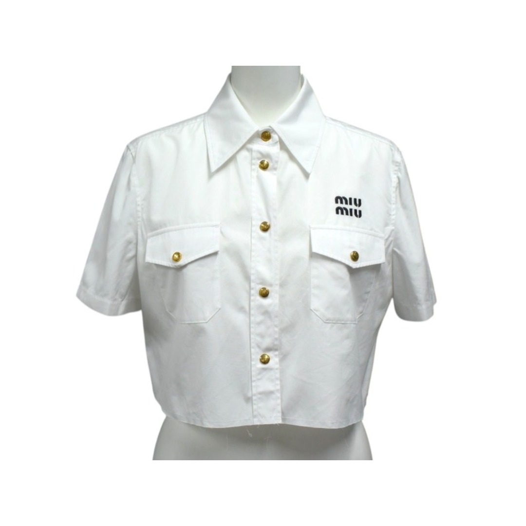 MIU MIU - 極美品 MIUMIU ミュウミュウ ポプリンシャツ 半袖 MIU MIU - 極美品 MIUMIU ミュウミュウ ポプリンシャツ 半袖