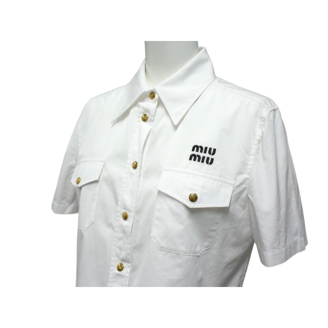 MIU MIU - 極美品 MIUMIU ミュウミュウ ポプリンシャツ 半袖 MIU MIU - 極美品 MIUMIU ミュウミュウ ポプリンシャツ 半袖