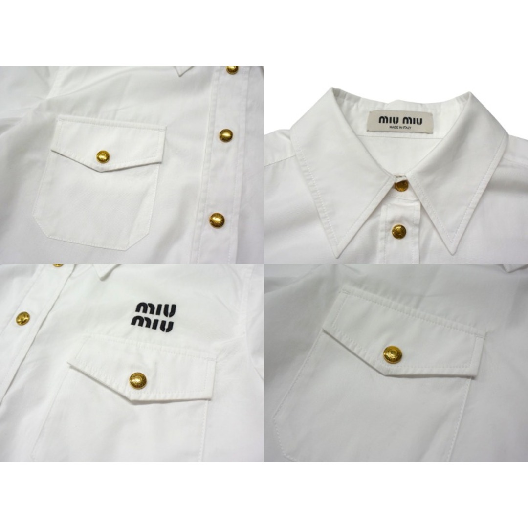 MIU MIU - 極美品 MIUMIU ミュウミュウ ポプリンシャツ 半袖 MIU MIU - 極美品 MIUMIU ミュウミュウ ポプリンシャツ 半袖