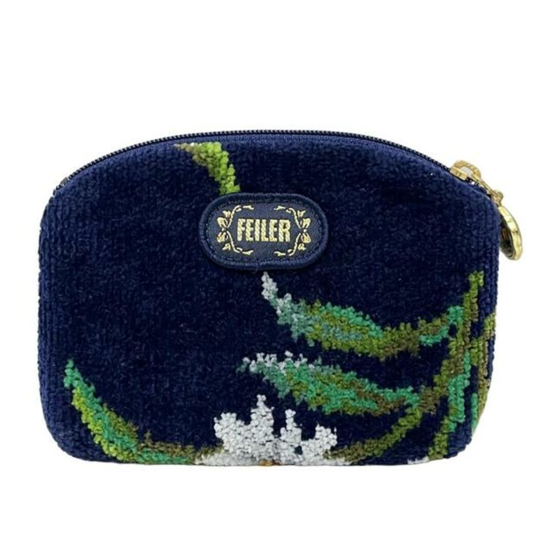 FEILER - FEILER(フェイラー) ポーチ美品 - ネイビー×白×マルチ FEILER - FEILER(フェイラー) ポーチ美品 - ネイビー×白×マルチ