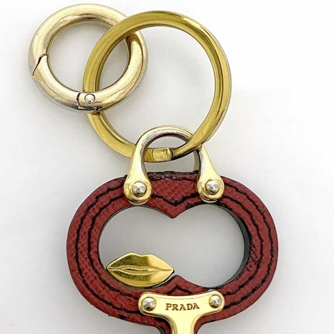 PRADA - プラダ キーホルダー ec-22833 レッド ゴールド ピンク PRADA - プラダ キーホルダー ec-22833 レッド ゴールド ピンク
