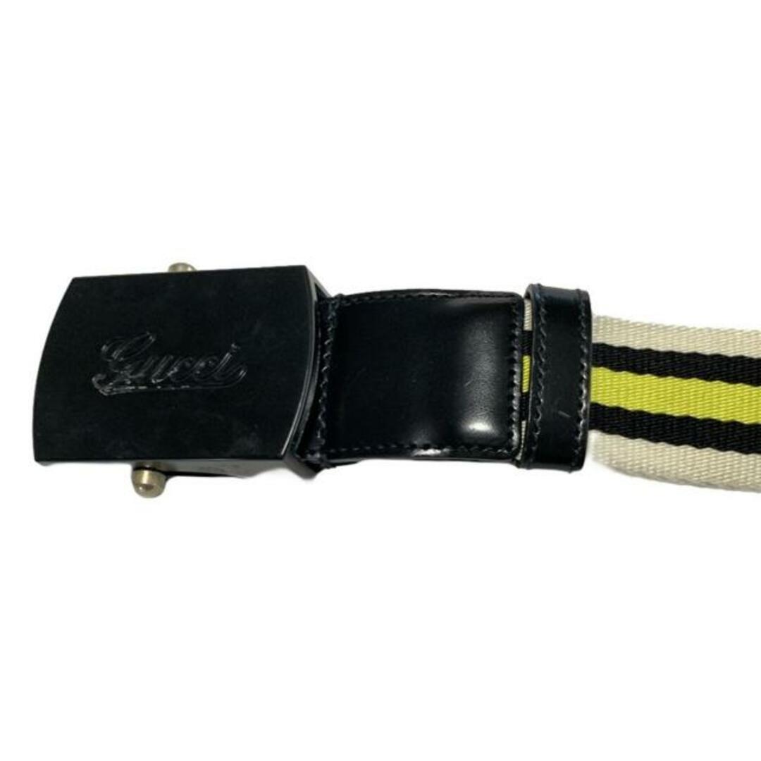 GUCCI - GUCCI(グッチ) ベルト - 189799 白×黒×イエロー GUCCI - GUCCI(グッチ) ベルト - 189799 白×黒×イエロー