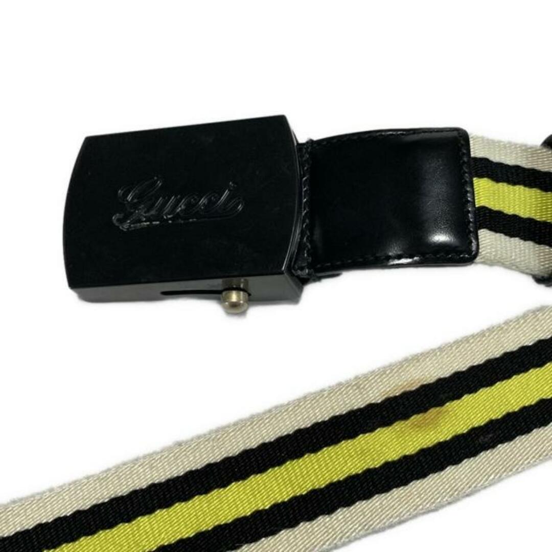 GUCCI - GUCCI(グッチ) ベルト - 189799 白×黒×イエロー GUCCI - GUCCI(グッチ) ベルト - 189799 白×黒×イエロー