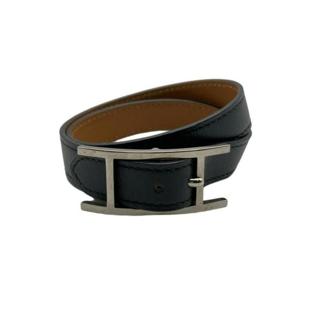 HERMES - HERMES(エルメス) ブレスレット美品 アピ3 レザー 黒 HERMES - HERMES(エルメス) ブレスレット美品 アピ3 レザー 黒