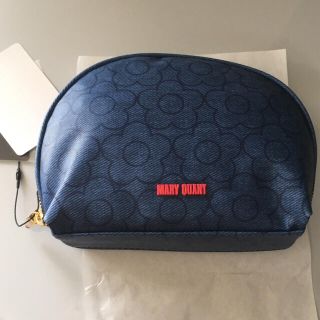 マリークワント(MARY QUANT)の新品 デイジーデニムスタイル ラウンドポーチL（ブルー）マリークワント(ポーチ)