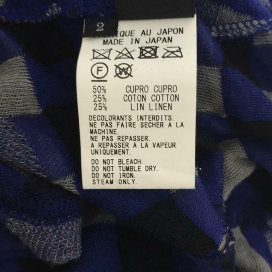 Y's - Y's(ワイズ) 七分袖カットソー サイズ2 - ブルー×黒 Y's - Y's(ワイズ) 七分袖カットソー サイズ2 - ブルー×黒