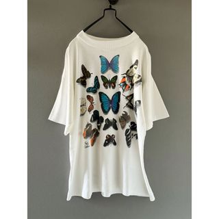 VINTAGE - ビンテージ 80s 90s USA ヨーロッパ 蝶々 L 白 T VINTAGE - ビンテージ 80s 90s USA ヨーロッパ 蝶々 L 白 T