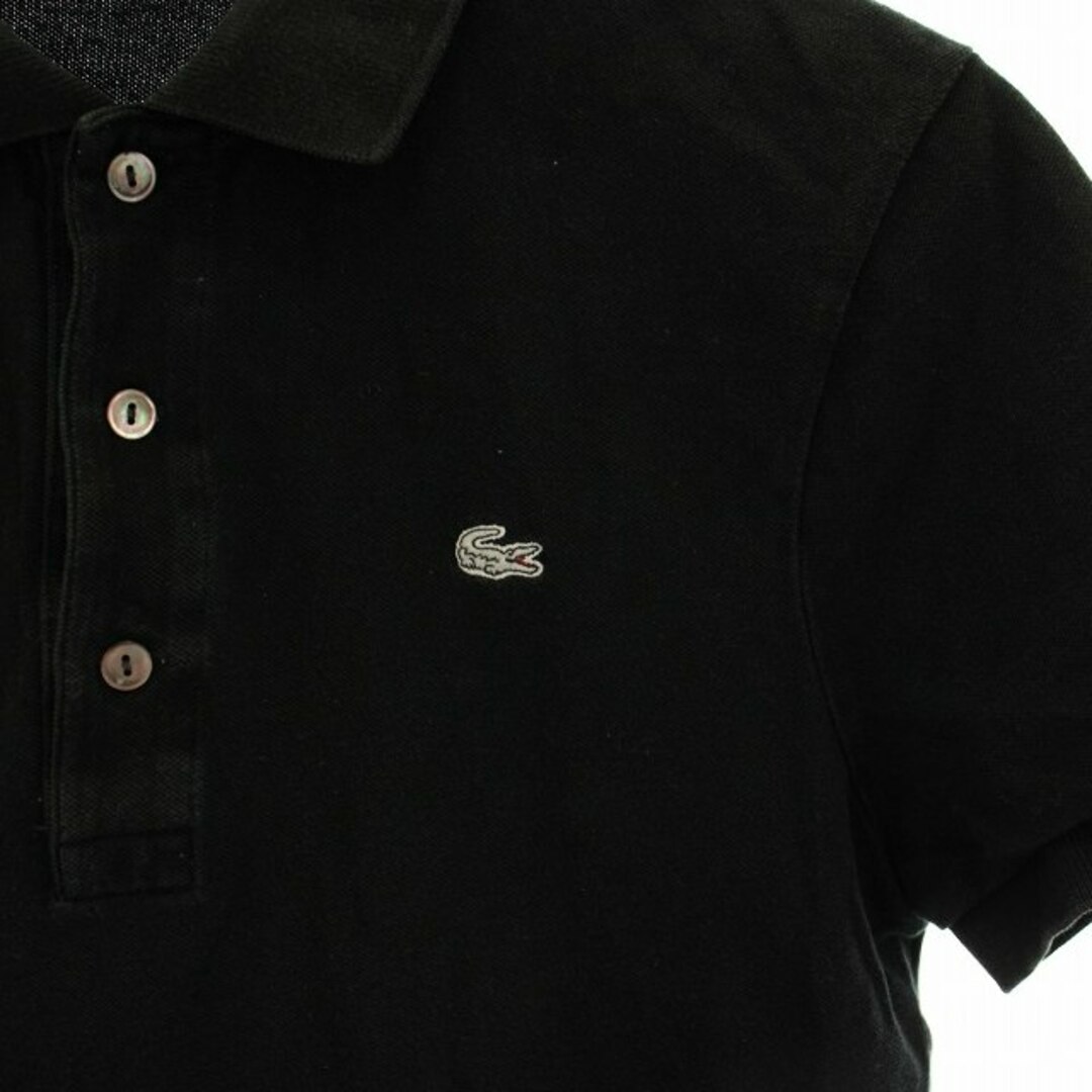 LACOSTE - ラコステ LACOSTE ポロシャツ 半袖 ロゴ 3 黒 LACOSTE - ラコステ LACOSTE ポロシャツ 半袖 ロゴ 3 黒