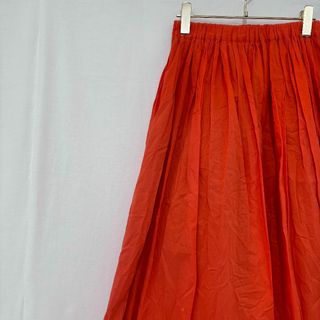 インポートアンドセレクト(Import & Select)の良品✨  スカート ロング フレア オレンジ シンプル 無地 ゴム 希少カラー(ロングスカート)