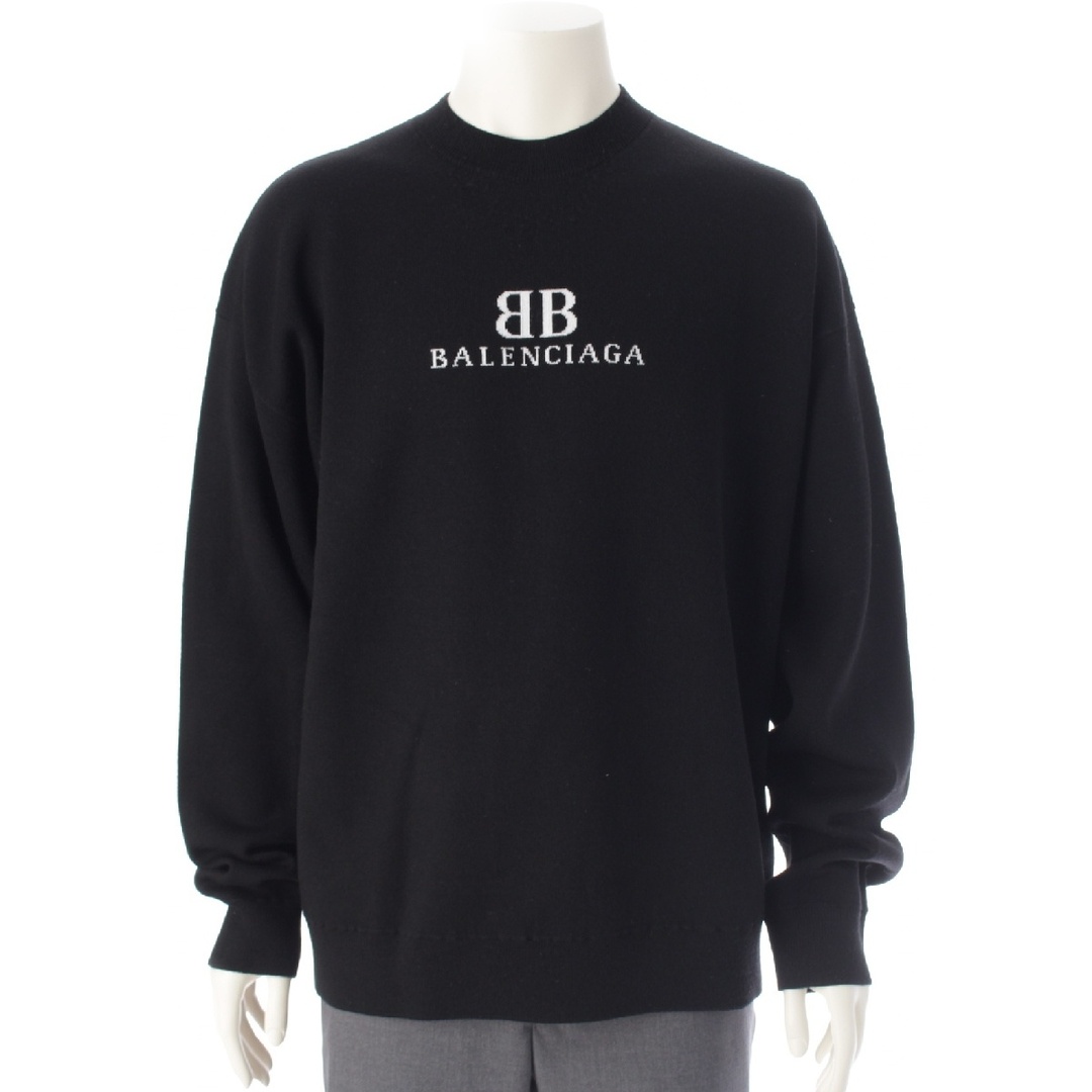 BALENCIAGA - バレンシアガ ウール×コットン BB ロゴ ニット BALENCIAGA - バレンシアガ ウール×コットン BB ロゴ ニット