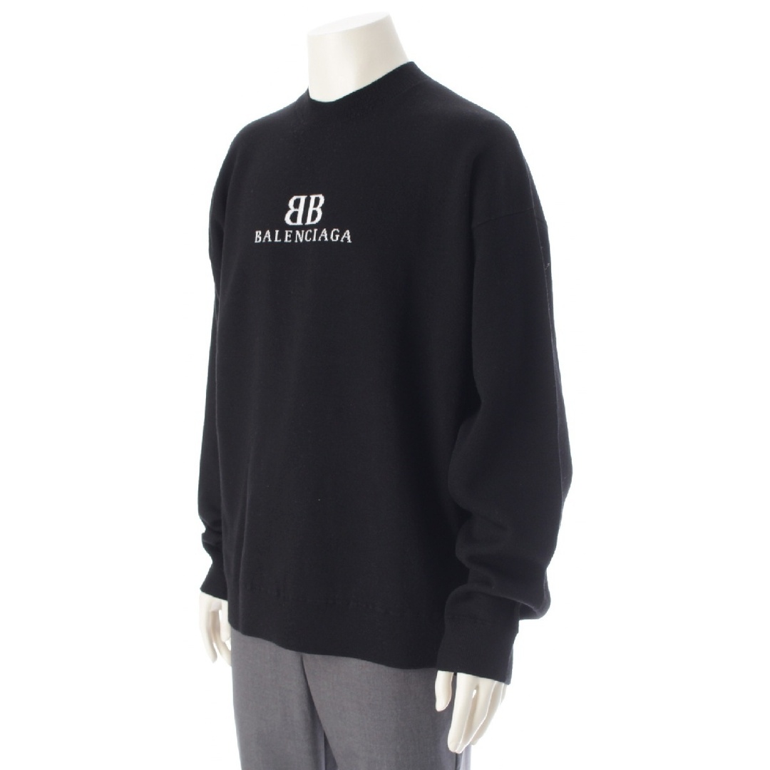 BALENCIAGA - バレンシアガ ウール×コットン BB ロゴ ニット BALENCIAGA - バレンシアガ ウール×コットン BB ロゴ ニット