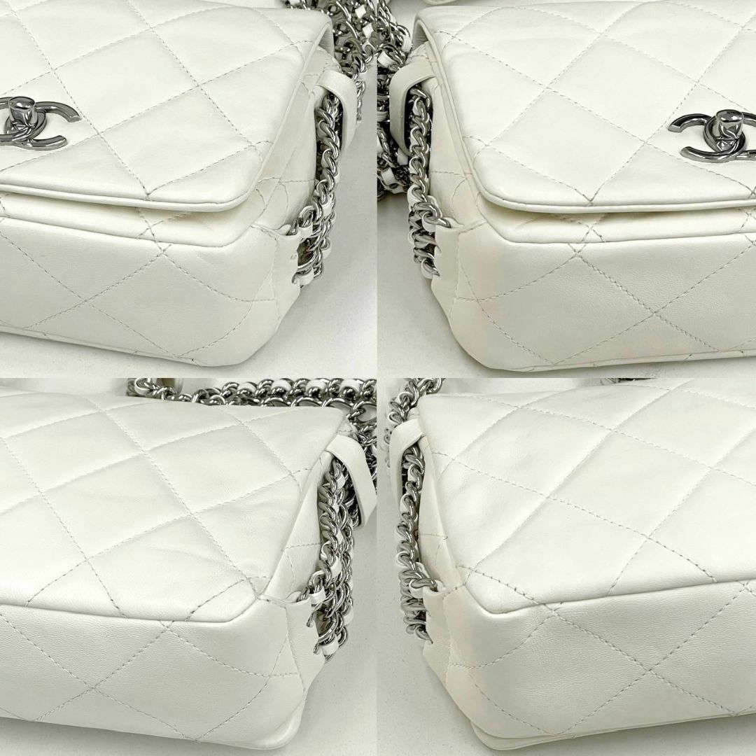 CHANEL - 美品☆ シャネル ラムスキン ミニマトラッセ 白 CHANEL - 美品☆ シャネル ラムスキン ミニマトラッセ 白