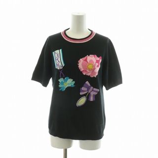 レオナールスポーツ ニット カットソー 半袖 花柄 カシミヤ混 40 レオナールスポーツ ニット カットソー 半袖 花柄 カシミヤ混 40