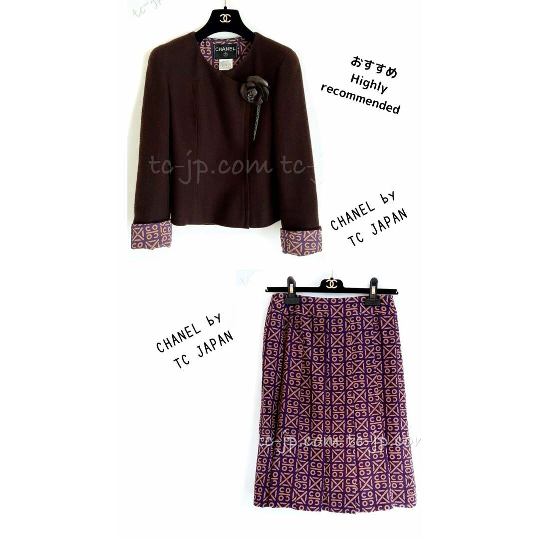 CHANEL - シャネル ジャケット スーツ CHANEL ブラウン カシミア CHANEL - シャネル ジャケット スーツ CHANEL ブラウン カシミア