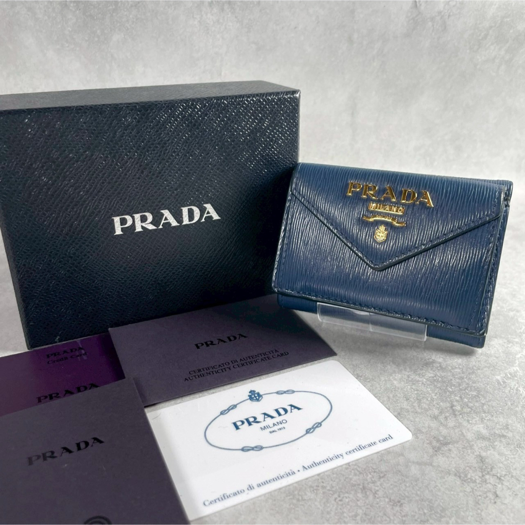 PRADA - 【極美品 箱付き】プラダ 三つ折り 財布 ヴィッテロ PRADA - 【極美品 箱付き】プラダ 三つ折り 財布 ヴィッテロ