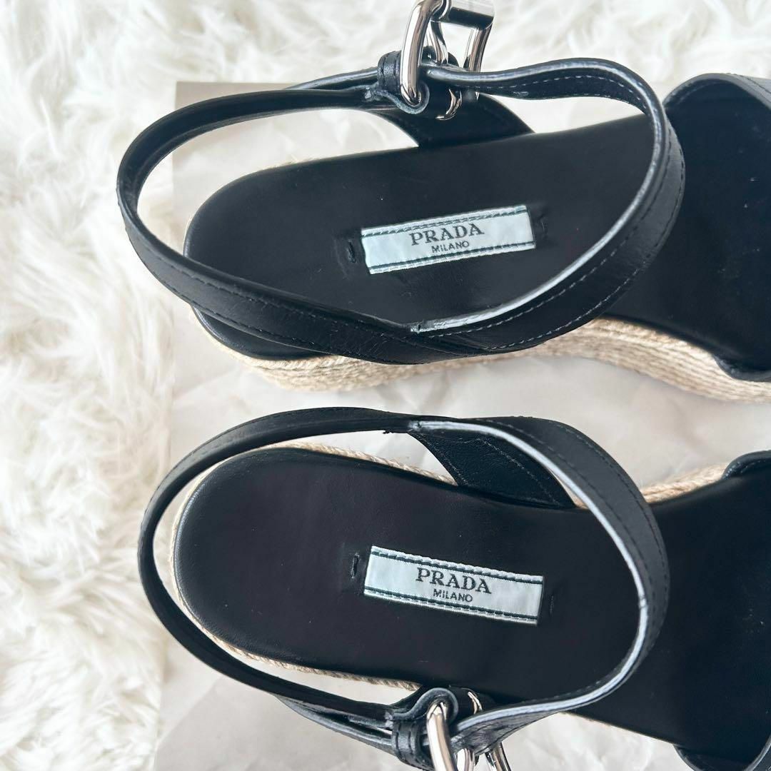 PRADA - 美品✨プラダ 厚底サンダル エスパドリーユ ヒール PRADA - 美品✨プラダ 厚底サンダル エスパドリーユ ヒール