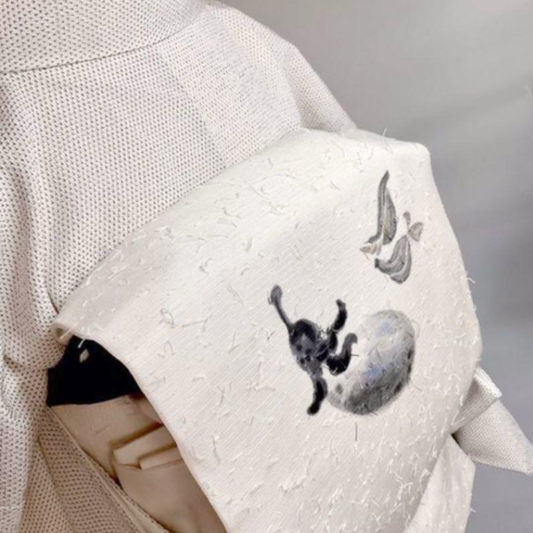 新品未使用】作家物 髭紬 名古屋帯 ☆吉祥柄 茄子・くわいの通販 新品未使用】作家物 髭紬 名古屋帯 ☆吉祥柄 茄子・くわいの通販