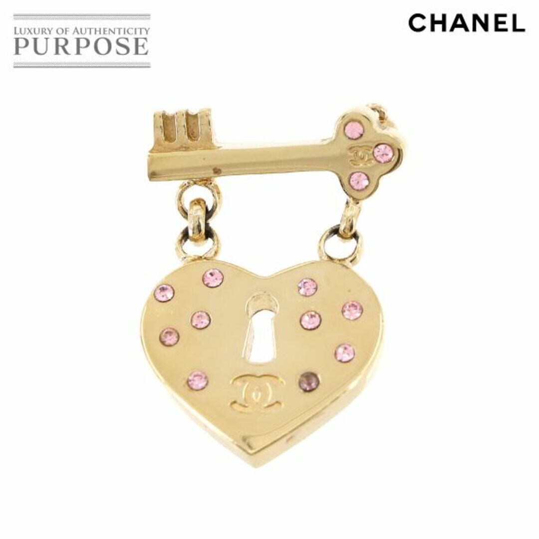 CHANEL - シャネル CHANEL ハート 鍵 ブローチ ラインストーン CHANEL - シャネル CHANEL ハート 鍵 ブローチ ラインストーン
