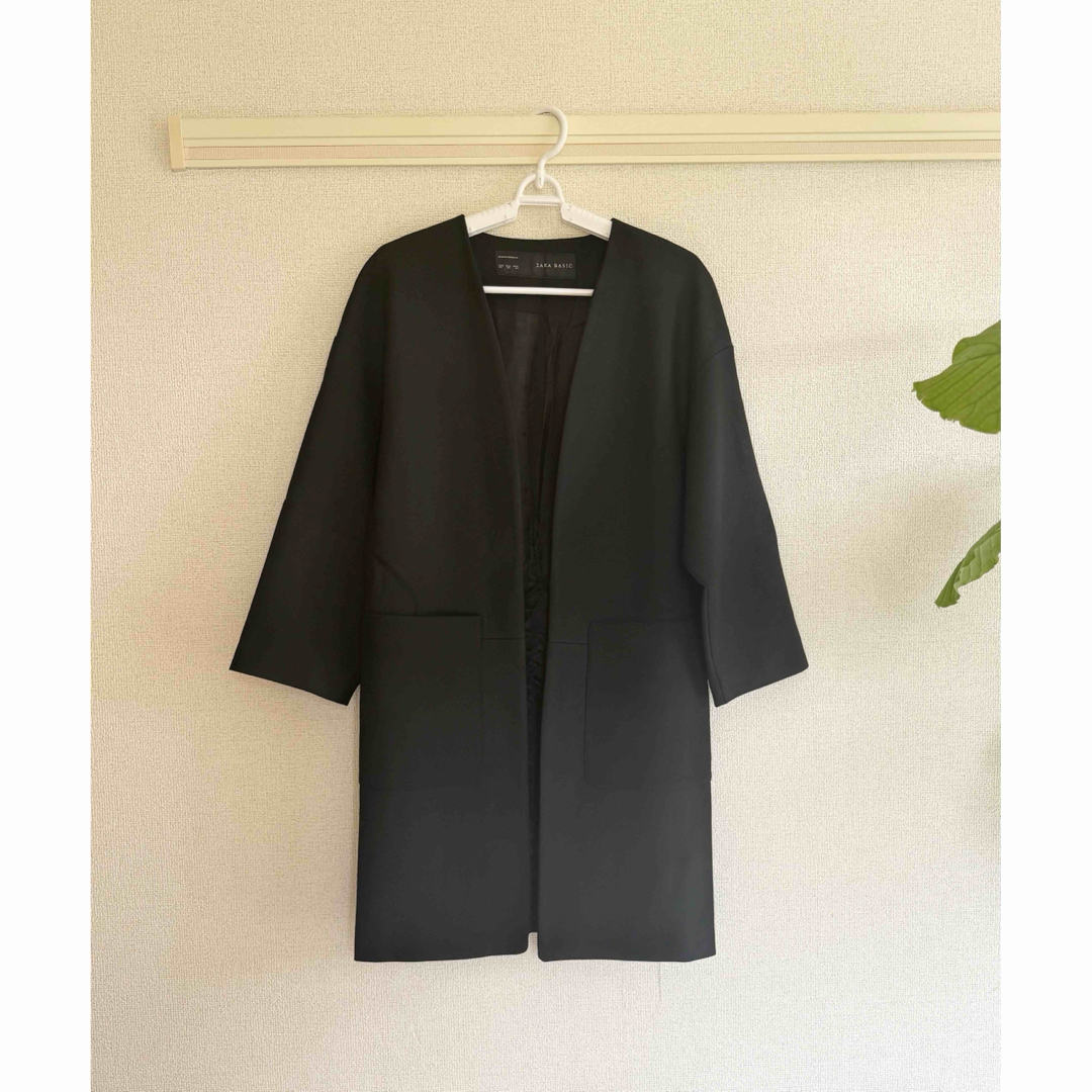 ZARA - 試着のみ 美品 ザラ ベーシック ノーカラーコート 春 秋 ZARA - 試着のみ 美品 ザラ ベーシック ノーカラーコート 春 秋