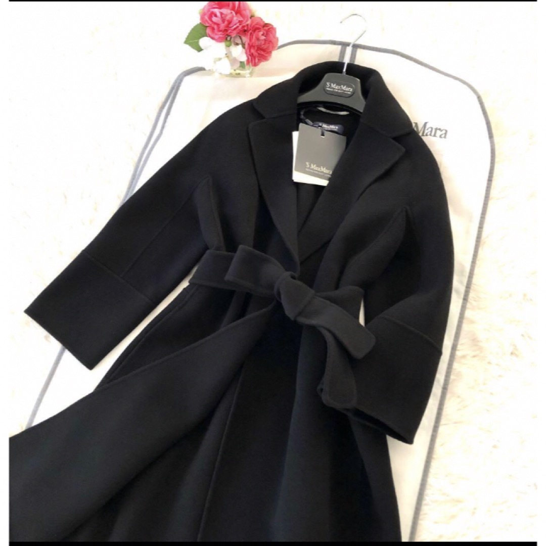 Max Mara - 新品タグ付き‼️【マックスマーラ】42クチートアマーノ　ラップコート　ブラック