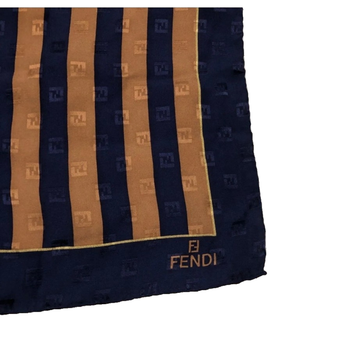 FENDI - 【美品】FENDI フェンディ スカーフ ストライプ ズッカ FENDI - 【美品】FENDI フェンディ スカーフ ストライプ ズッカ