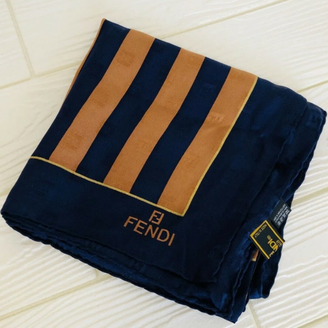 FENDI - 【美品】FENDI フェンディ スカーフ ストライプ ズッカ FENDI - 【美品】FENDI フェンディ スカーフ ストライプ ズッカ