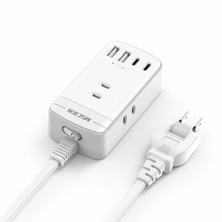 Mscien 延長コード 2m スイッチ付き usb コンセント 3個AC差込口(PC周辺機器)