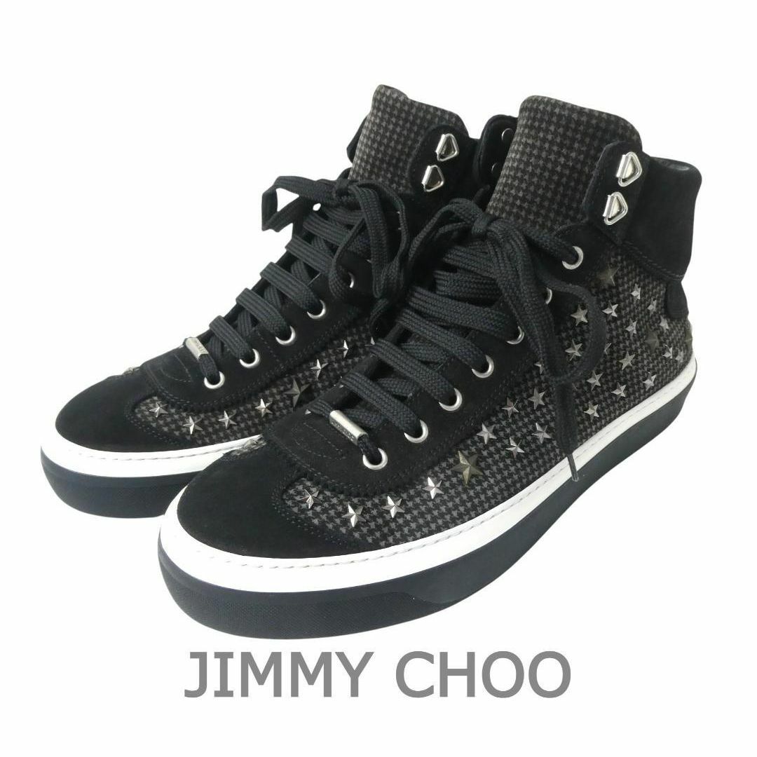JIMMY CHOO - 新品同様 ジミーチュウ スエード 千鳥格子 星 JIMMY CHOO - 新品同様 ジミーチュウ スエード 千鳥格子 星