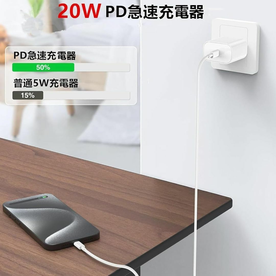 USB C ケーブル iPhone 16  20W PD急速充電  2M 2本 スマホ/家電/カメラのスマートフォン/携帯電話(バッテリー/充電器)の商品写真