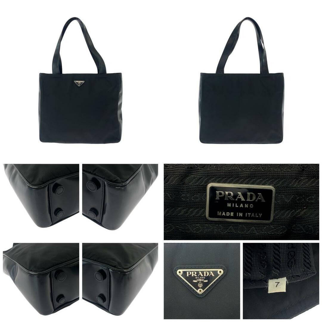 PRADA - PRADA プラダ テスート 三角ロゴプレート ブラック 黒 PRADA - PRADA プラダ テスート 三角ロゴプレート ブラック 黒