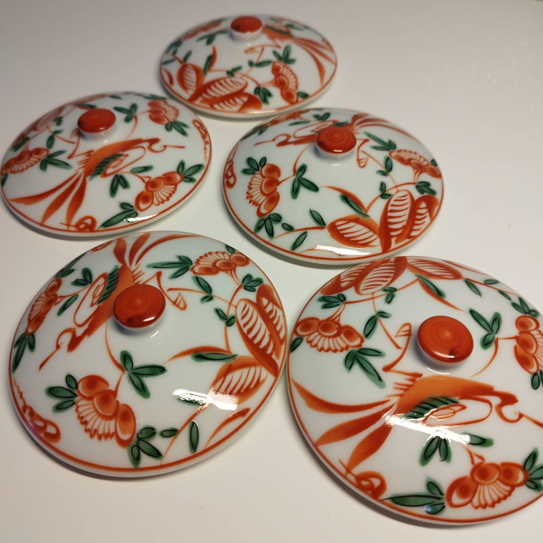 たち吉 - 橘吉 たち吉 赤絵 花鳥 蓋付き 湯呑み茶碗 5客セット たち吉 - 橘吉 たち吉 赤絵 花鳥 蓋付き 湯呑み茶碗 5客セット