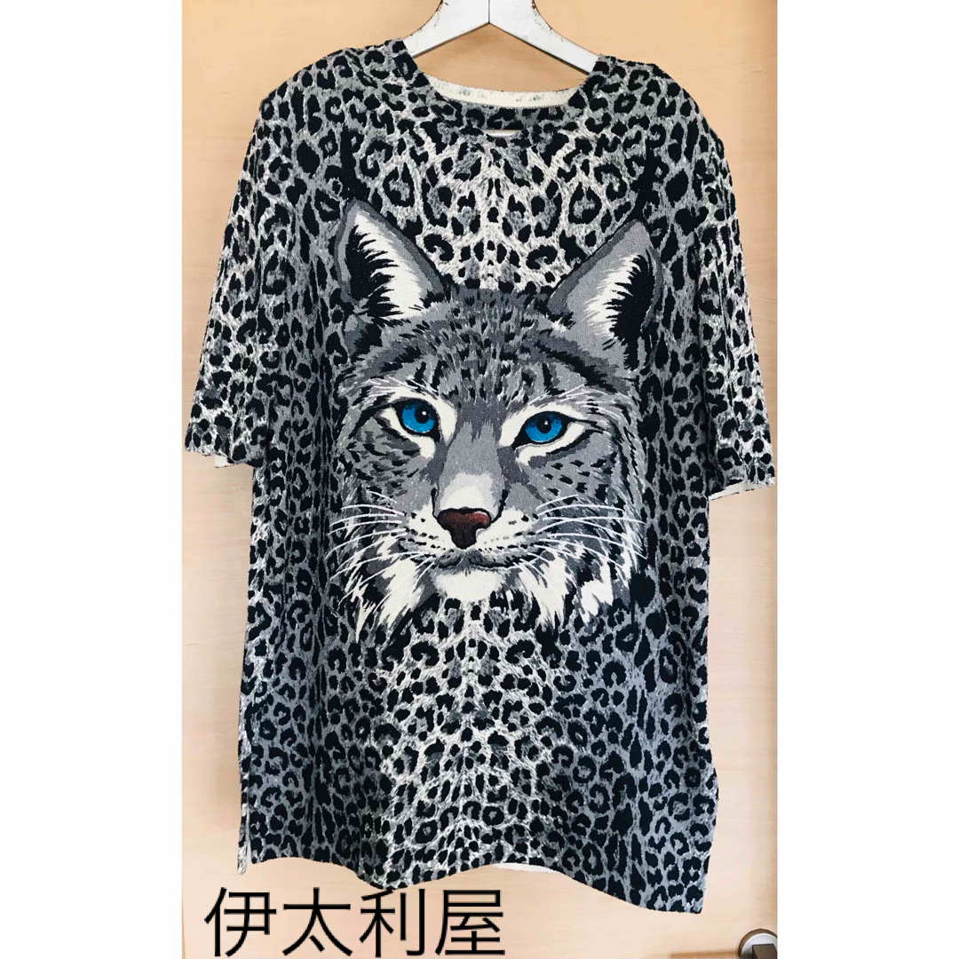 伊太利屋 - 美品/伊太利屋 ヒョウ柄半袖トップス.サマーニット 伊太利屋 - 美品/伊太利屋 ヒョウ柄半袖トップス.サマーニット
