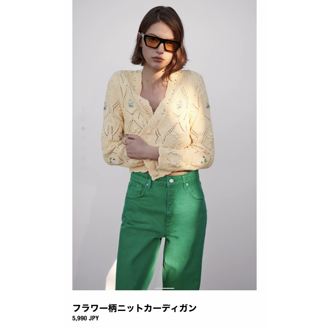 ZARA - ZARA✳︎フラワー柄ニットカーディガン✳︎ザラの通販 by ZARA - ZARA✳︎フラワー柄ニットカーディガン✳︎ザラの通販 by