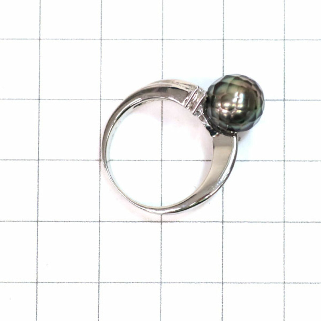 Pt900 黒蝶 華真珠 ダイヤモンド リング 径約9.2mm D0.23ct の Pt900 黒蝶 華真珠 ダイヤモンド リング 径約9.2mm D0.23ct の