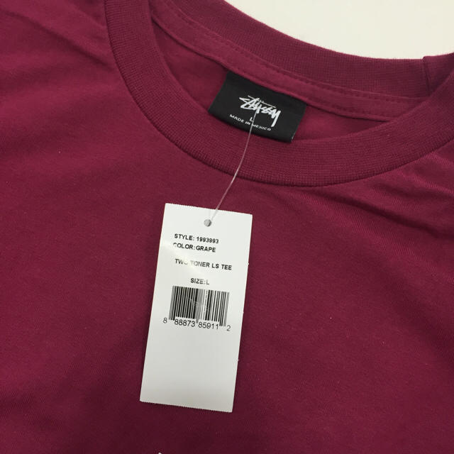 STUSSY(ステューシー)の新品 STUSSY ステューシー ビックロンT ピンクパープル XL メンズ メンズのトップス(Tシャツ/カットソー(七分/長袖))の商品写真