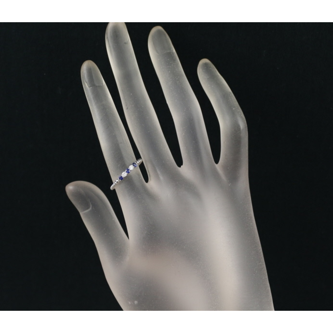 サファイア 0.12ct ダイヤ ダイヤモンド 0.07ct リング Pt900 の サファイア 0.12ct ダイヤ ダイヤモンド 0.07ct リング Pt900 の