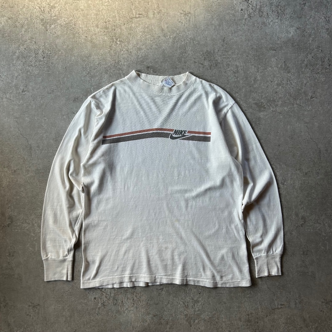 NIKE - 70s NIKE ロンtシャツ USA製 ホワイト L オレンジタグの NIKE - 70s NIKE ロンtシャツ USA製 ホワイト L オレンジタグの