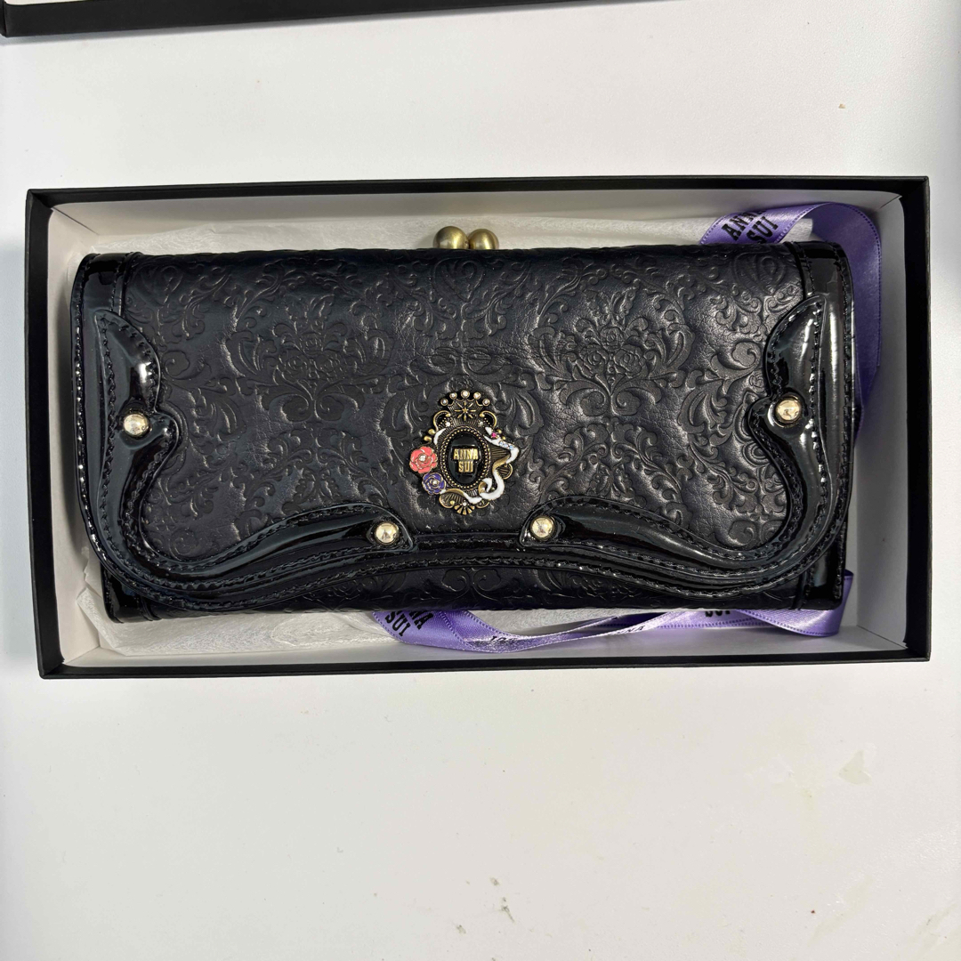 ANNA SUI - ANNA SUI アナスイ セルパン 口金長財布 黒の通販 by ANNA SUI - ANNA SUI アナスイ セルパン 口金長財布 黒の通販 by
