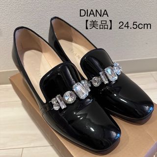 DIANA - 【一度使用】DIANA 踵フラワーカットパンプス 24.5の DIANA - 【一度使用】DIANA 踵フラワーカットパンプス 24.5の