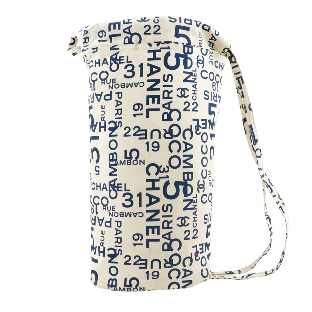 CHANEL - 【CHANEL】シャネル ビーチバッグ バイシーライン ロゴ コットン 白 レディース ショルダーバッグ