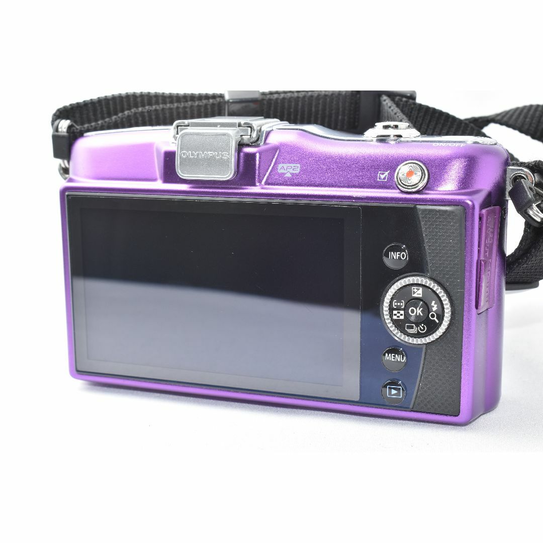 美品】シャッター数1500回 OLYMPUS PEN E-PM1 パープルの通販 by 美品】シャッター数1500回 OLYMPUS PEN E-PM1 パープルの通販 by