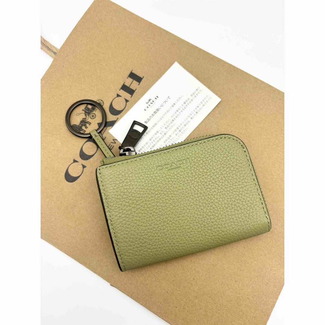 COACH - 【COACH☆新品】 Lジップ カー キー ケース!モス COACH - 【COACH☆新品】 Lジップ カー キー ケース!モス