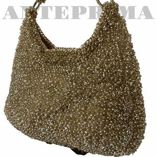美品　アンテプリマ　ショルダーバッグ　ワイヤーバッグ　肩がけ　ゴールド(ショルダーバッグ)