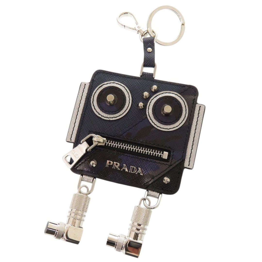 PRADA - 美品 プラダ ロボットチャーム キーリング付き レザー PRADA - 美品 プラダ ロボットチャーム キーリング付き レザー