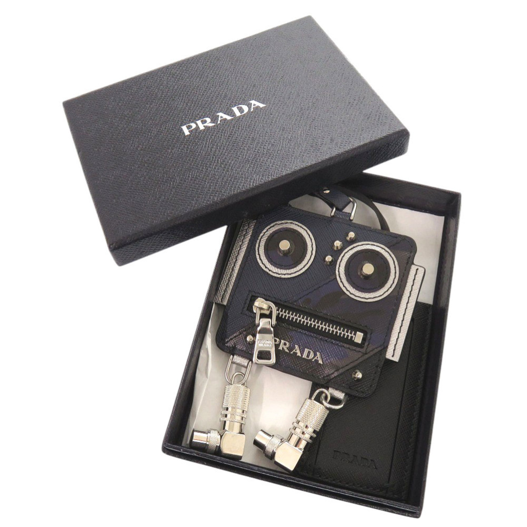 PRADA - 美品 プラダ ロボットチャーム キーリング付き レザー PRADA - 美品 プラダ ロボットチャーム キーリング付き レザー