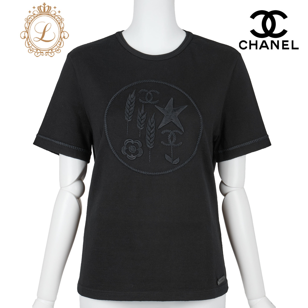CHANEL - 【返品可】CHANEL シャネル ココマーク スター 刺繍 T CHANEL - 【返品可】CHANEL シャネル ココマーク スター 刺繍 T
