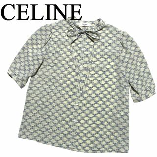 CELINE - 美品 セリーヌ トリオンフ柄 シルク ブラウス シャツ CELINE - 美品 セリーヌ トリオンフ柄 シルク ブラウス シャツ