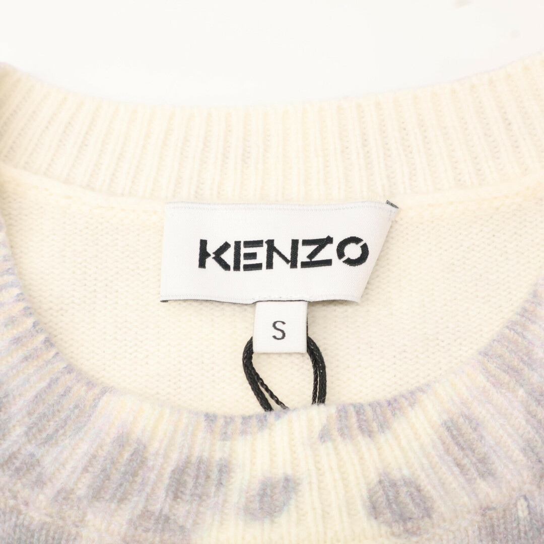 KENZO - ケンゾー FA62PU5193CE グレー レオパード柄 カシミア×ウール ニット S KENZO - ケンゾー FA62PU5193CE グレー レオパード柄 カシミア×ウール ニット S