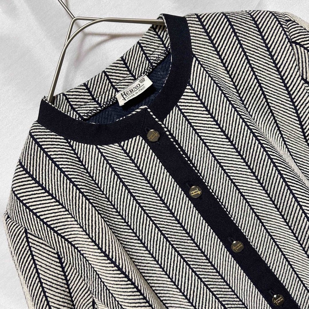 HERNO - 極美品 HERNO ヘルノ ジャケット アウター ノーカラー HERNO - 極美品 HERNO ヘルノ ジャケット アウター ノーカラー